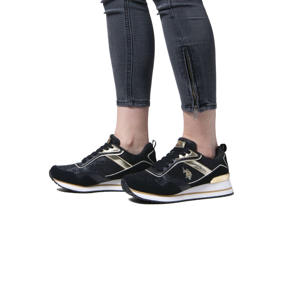 Svart polyester-sneaker