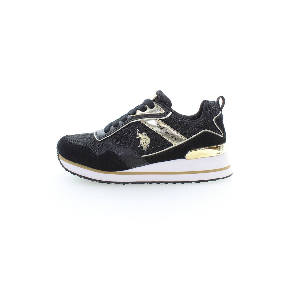 Svart polyester-sneaker