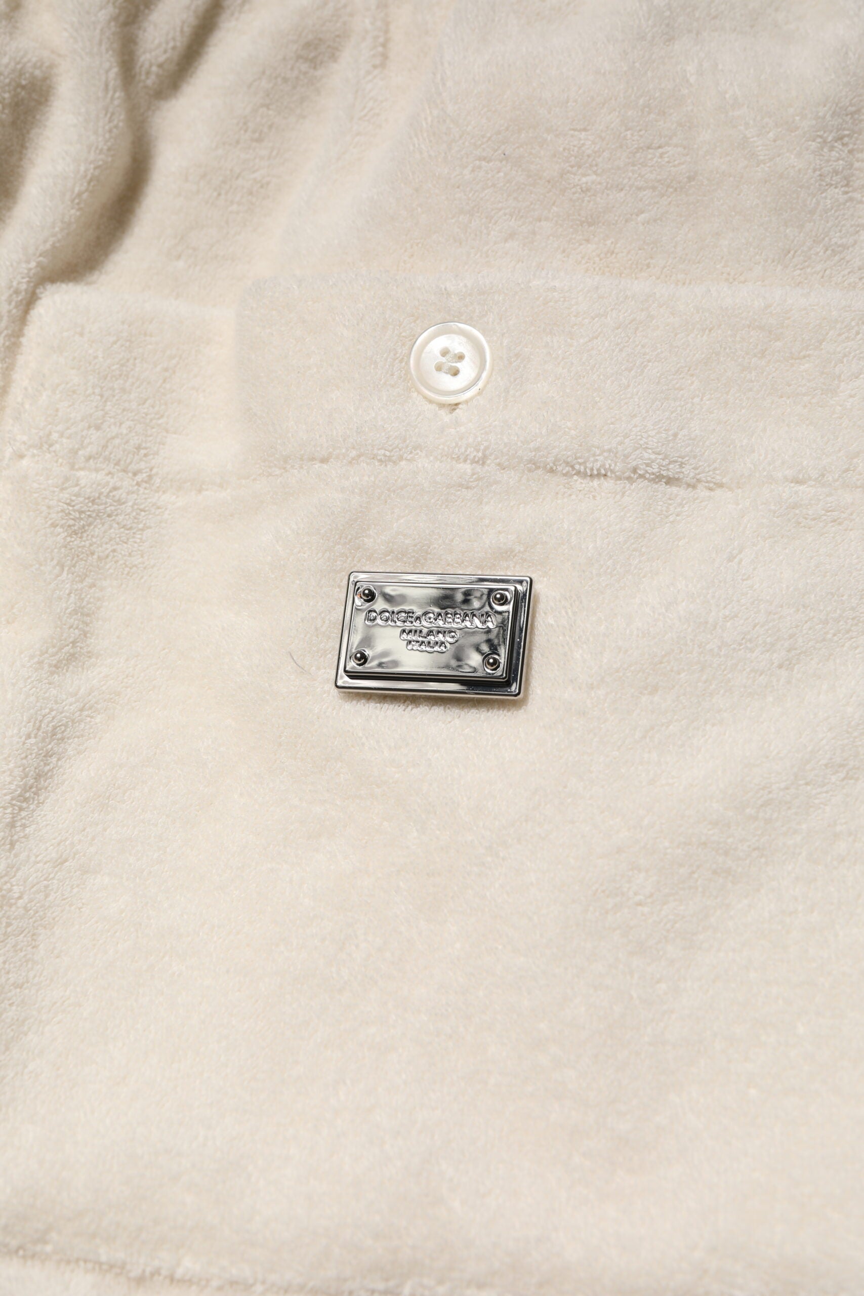 Dolce & Gabbana Ivory Cotton Men Bermuda Sweatshorts Shorts