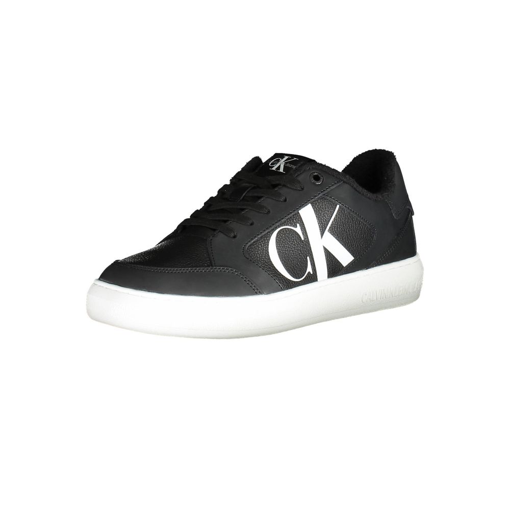 Svart polyester-sneaker