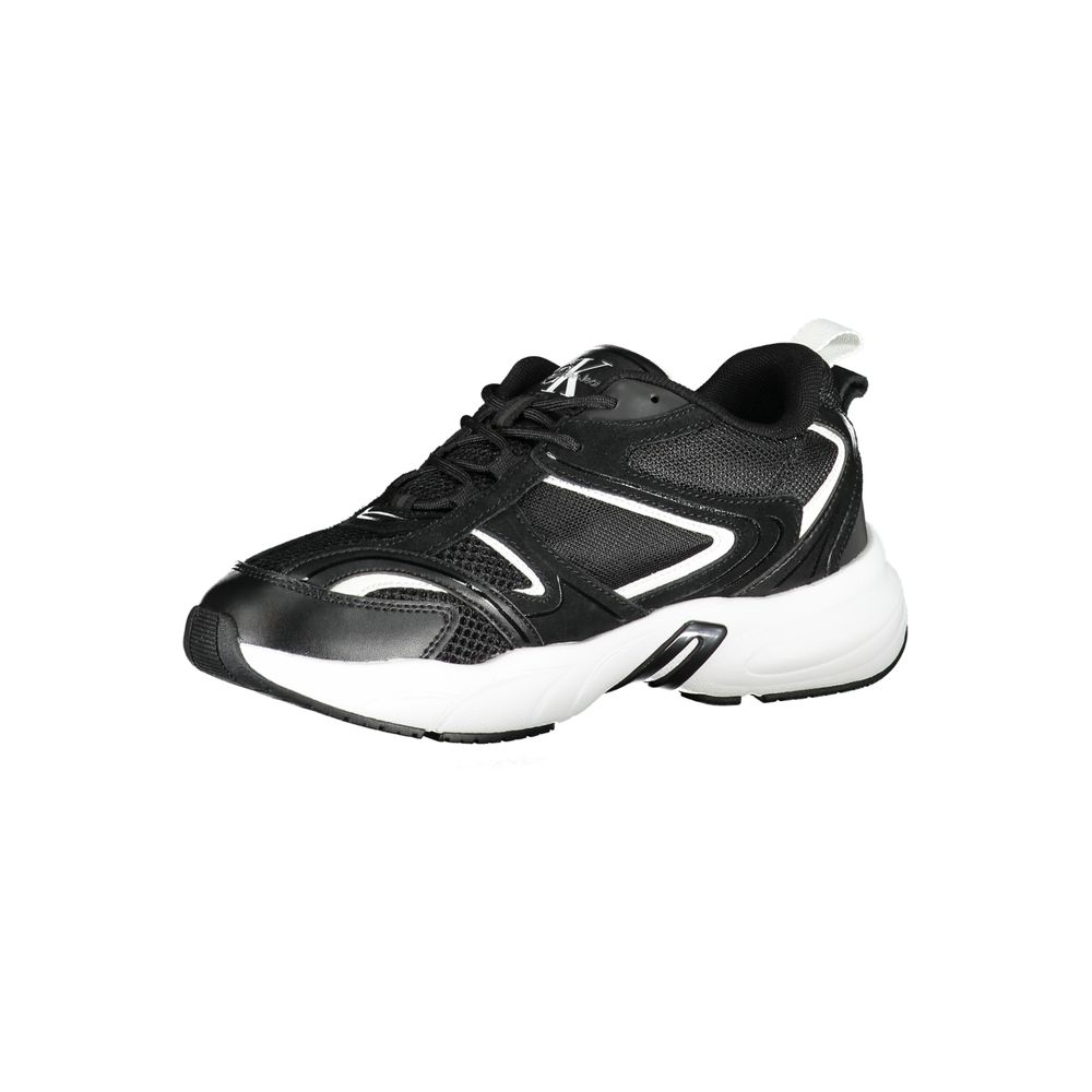 Svart polyester-sneaker