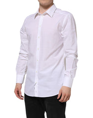 Dolce & Gabbana White Cotton GOLD Dress Formal Shirt