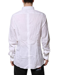 Dolce & Gabbana White Cotton GOLD Long Sleeves Formal Shirt
