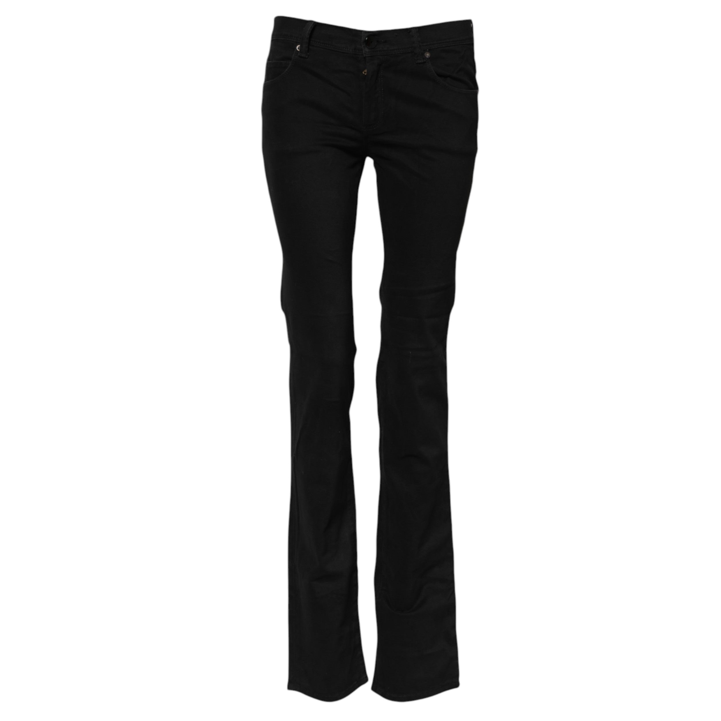 Svarta stretchiga utsvängda bootcut-jeans i bomull