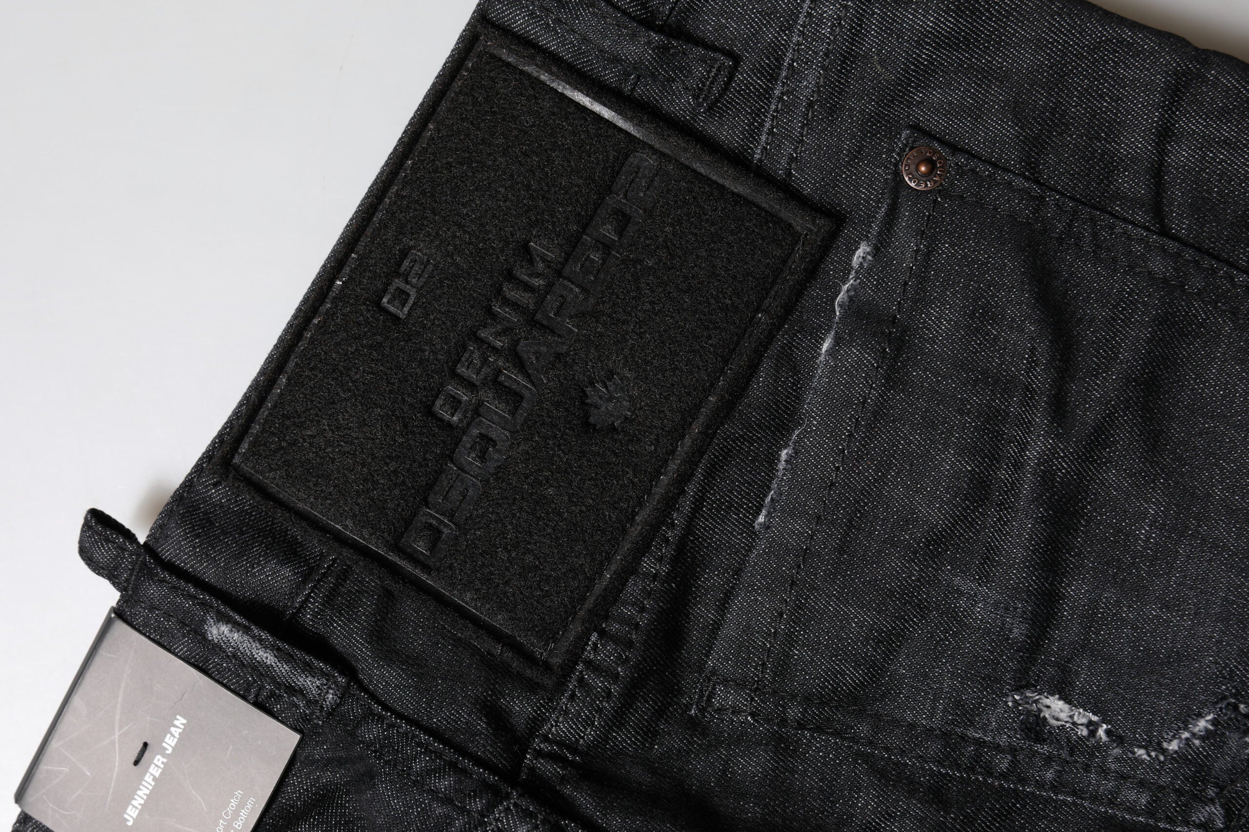 Svarta skinny jeans med låg midja i bomull