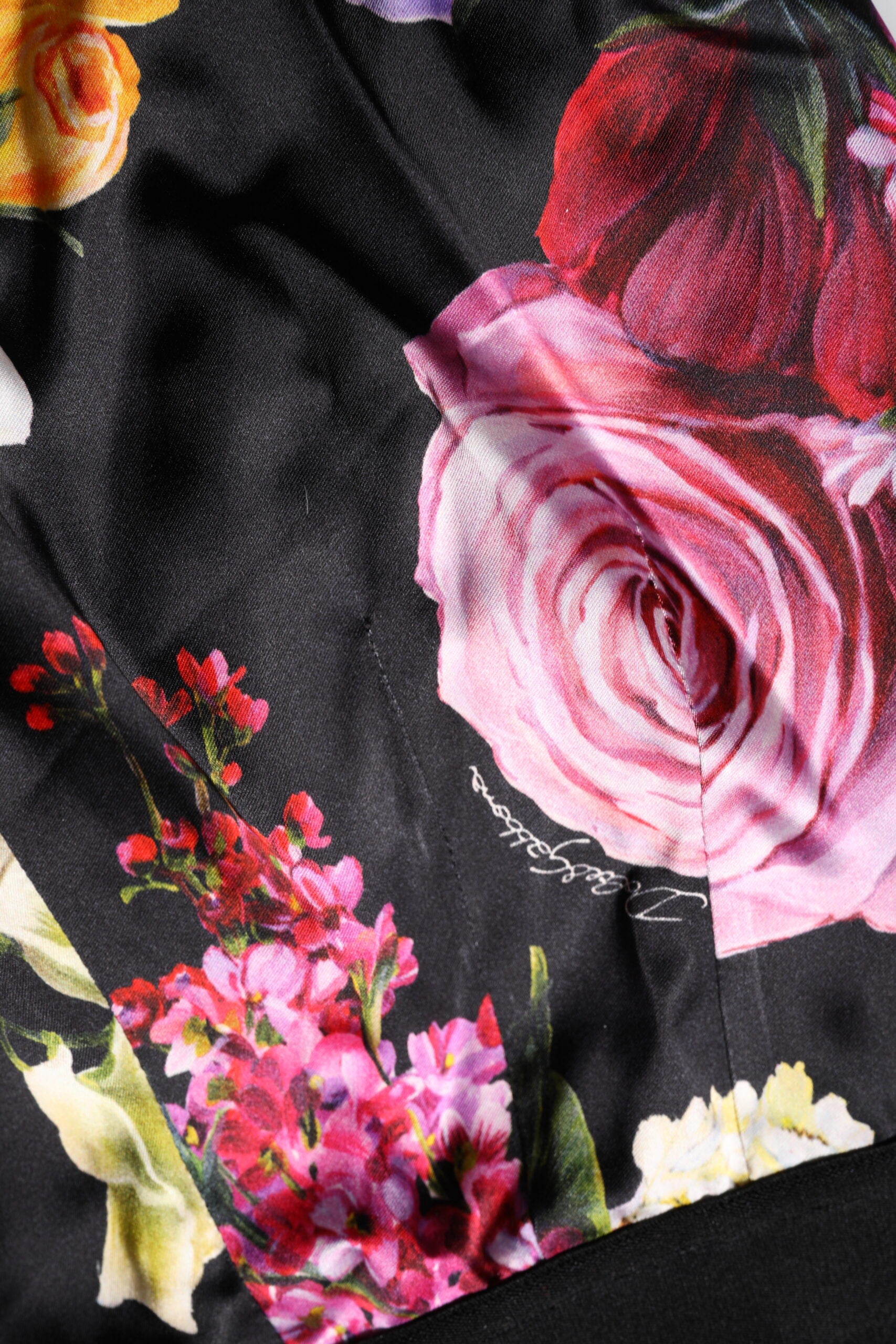 Flerfärgade blommiga leggings med stretchig midja