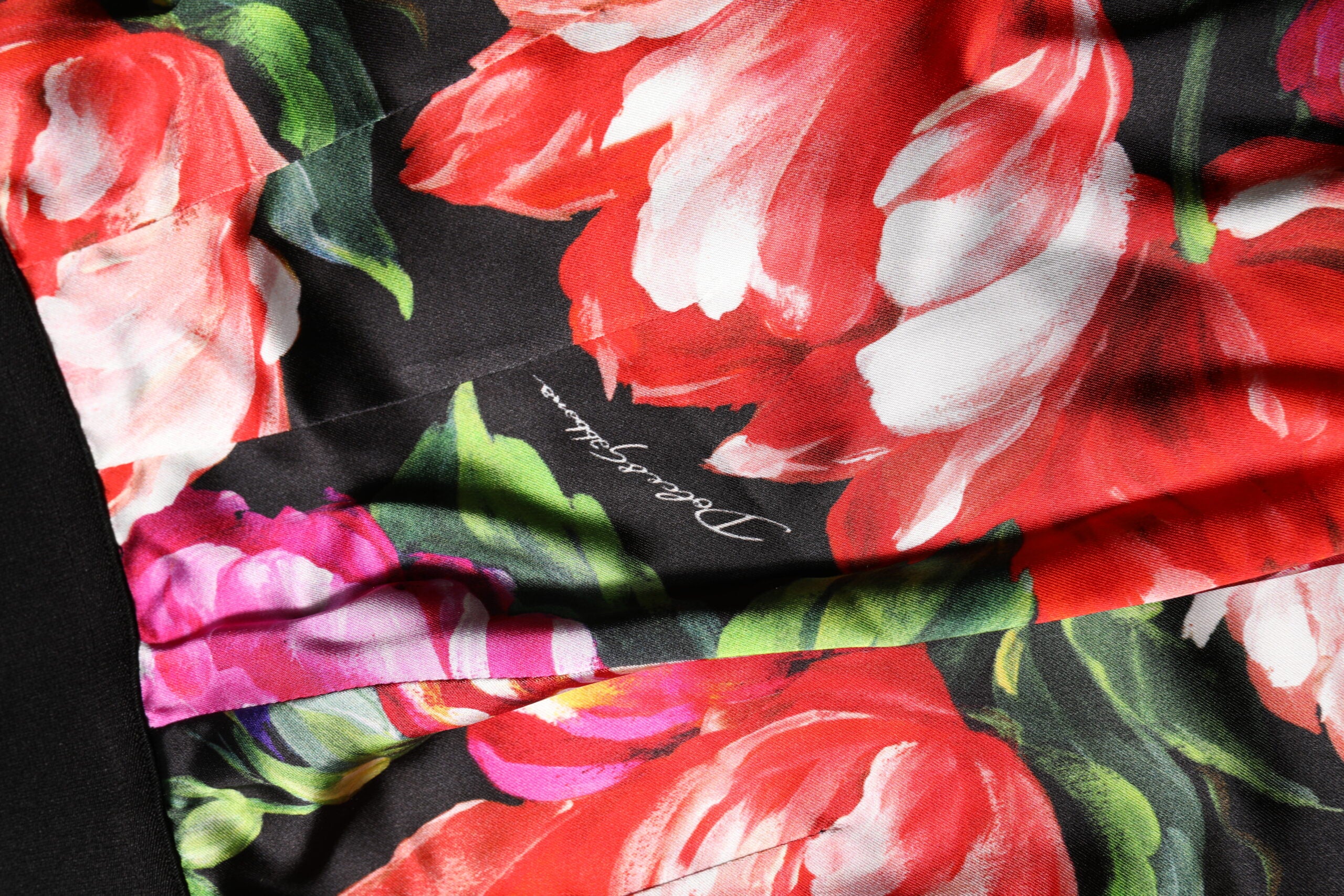 Flerfärgade blommiga leggings med stretchig midja