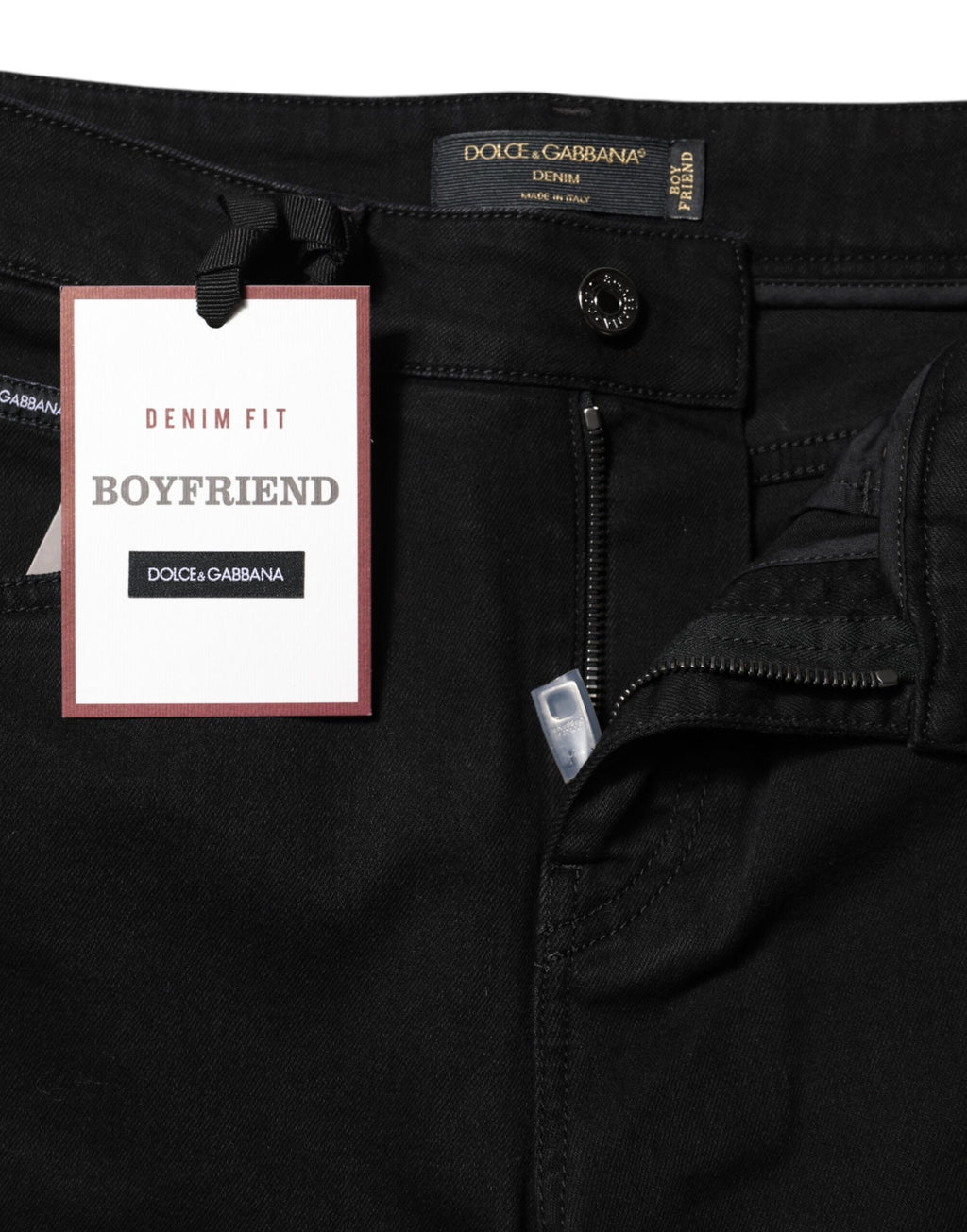 Svarta boyfriend-jeans i bomull med medelhög midja