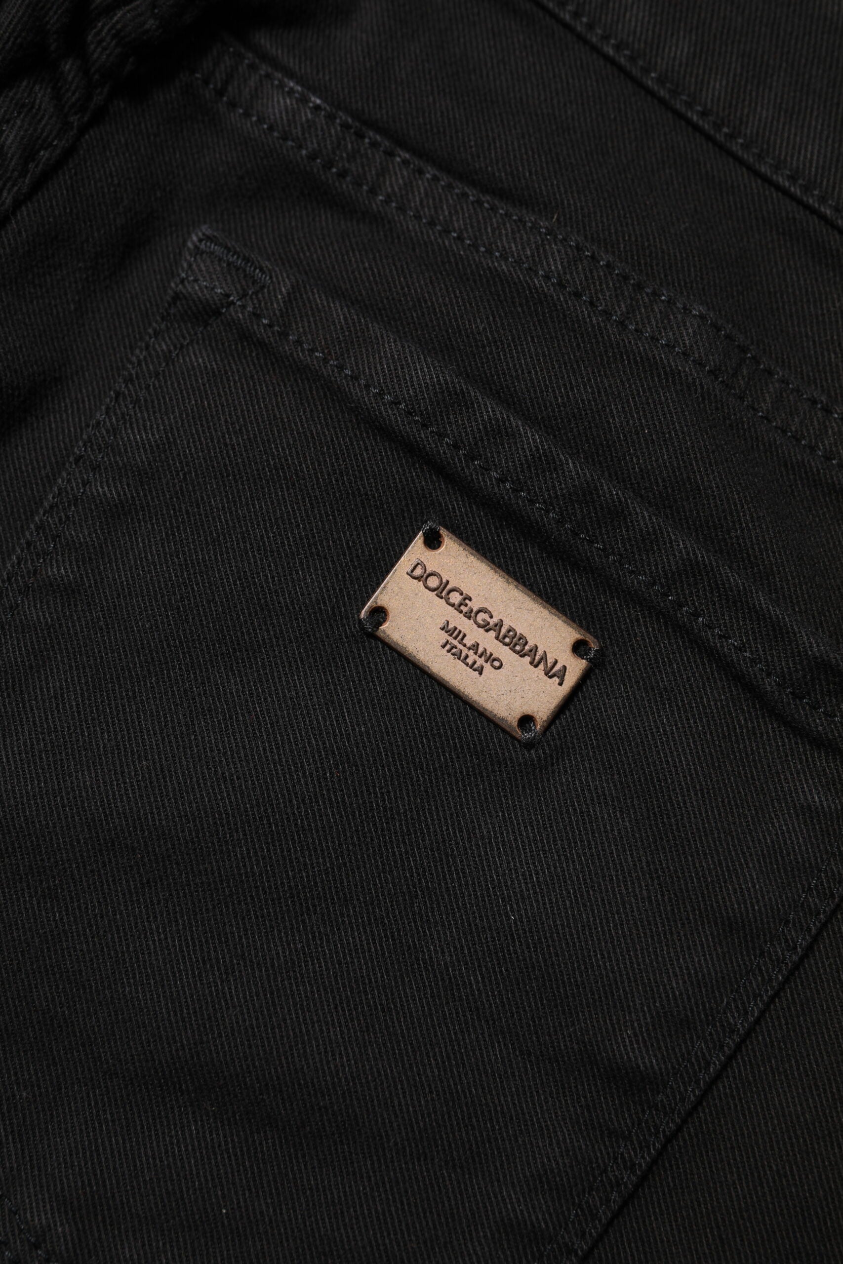 Svarta skinny jeans med medelhög midja i bomull