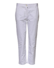 Dolce & Gabbana White Cotton Stretch Mid Waist Jeans