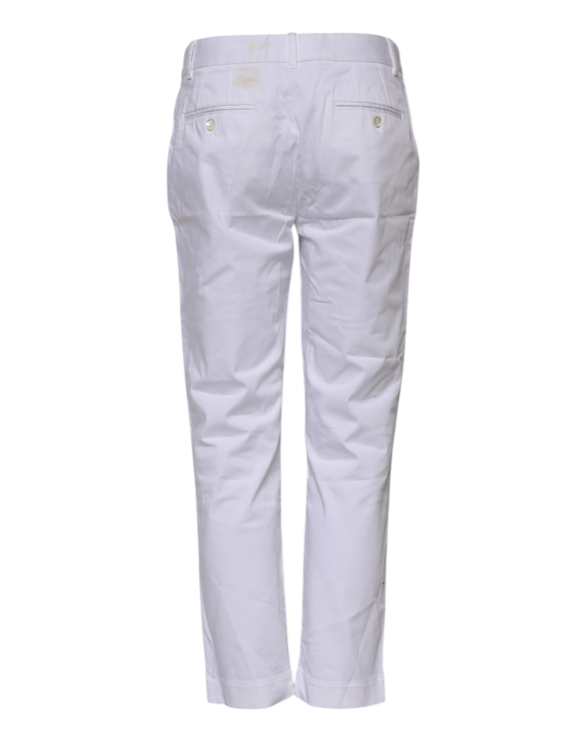 Vita stretchiga bomullsjeans med medelhög midja