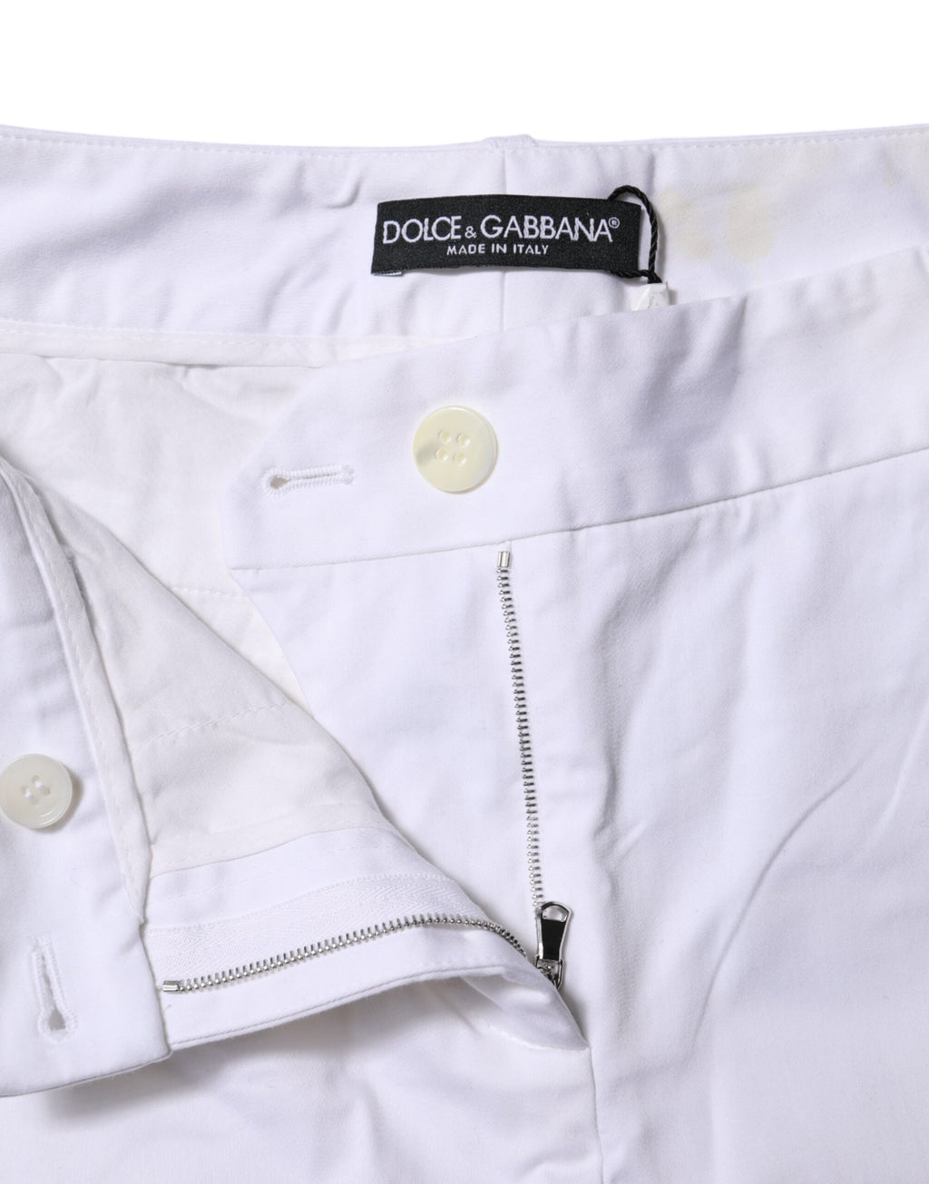 Vita stretchiga bomullsjeans med medelhög midja