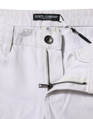 Dolce & Gabbana White Cotton Mid Waisted Women Denim Jeans