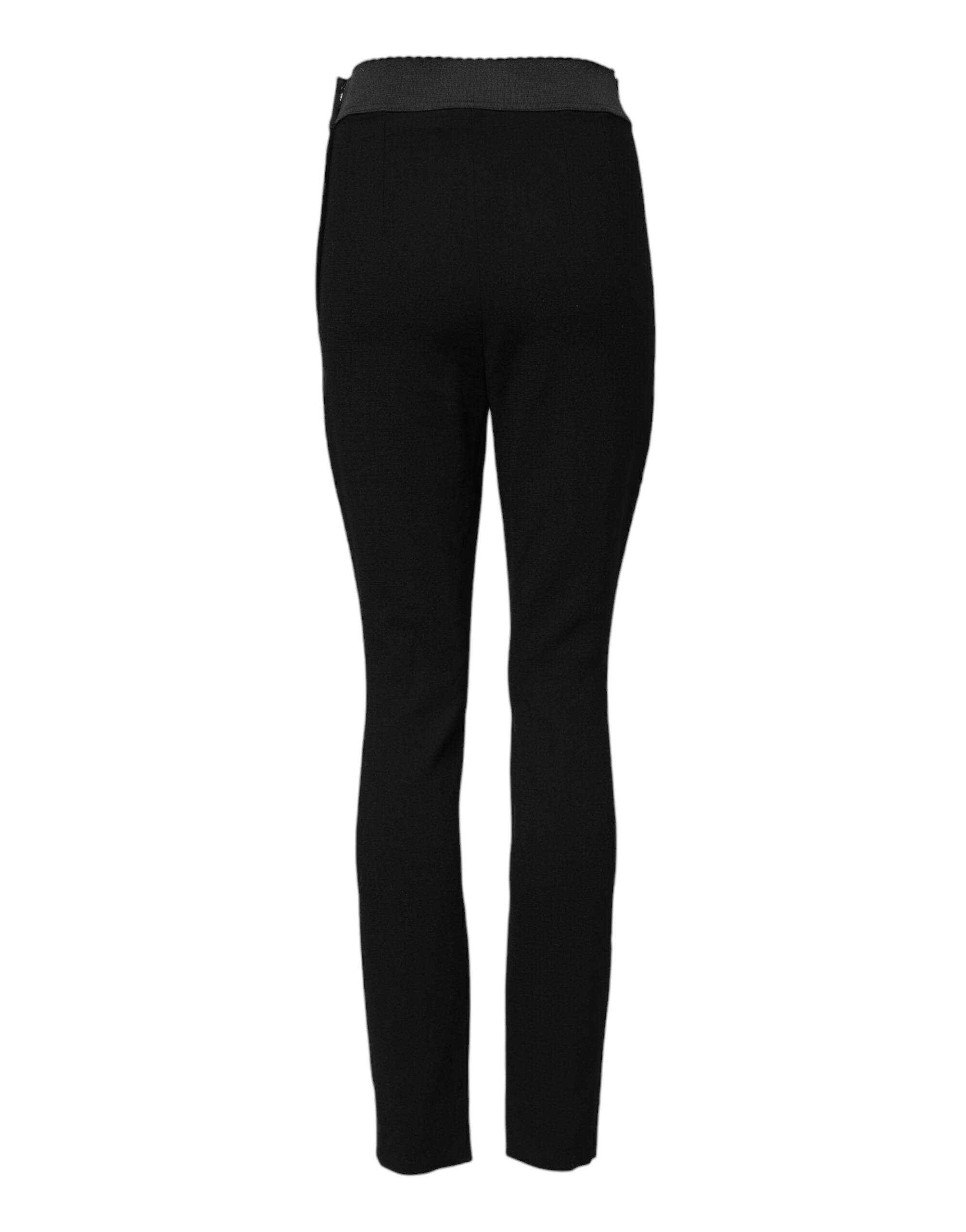 Svarta ullleggings stretchbyxor