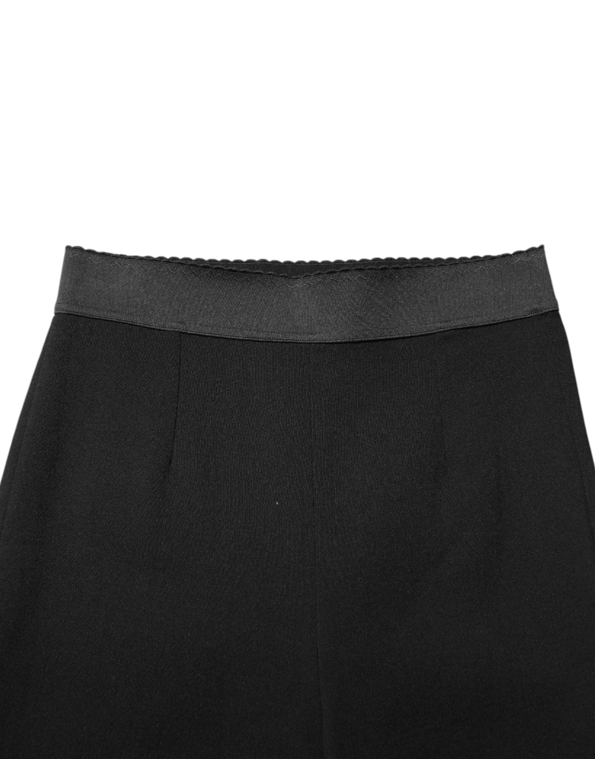 Svarta ullleggings stretchbyxor