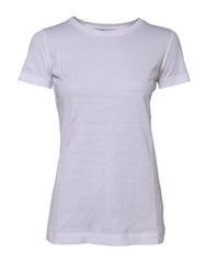 Dolce & Gabbana White Cotton Short Sleeves Round Neck T-shirt
