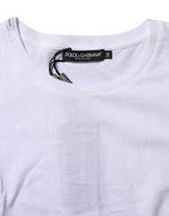 Dolce & Gabbana White Cotton Short Sleeves Round Neck T-shirt