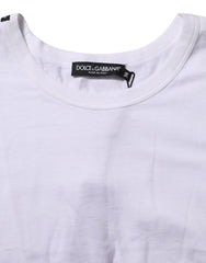 Dolce & Gabbana White Cotton Short Sleeves Cropped T-shirt