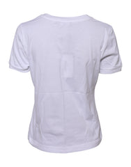 Dolce & Gabbana White Cotton Round Neck Short Sleeves T-shirt