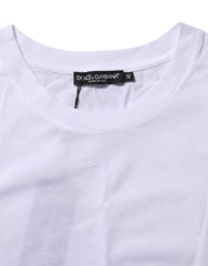 Dolce & Gabbana White Cotton Round Neck Short Sleeves T-shirt