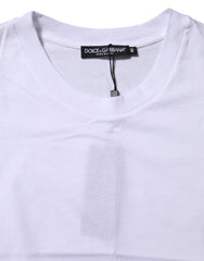 Dolce & Gabbana White Cotton Round Neck Short Sleeves T-shirt