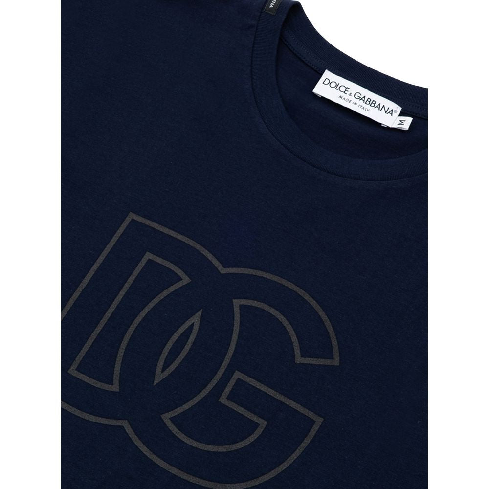Blå bomulls-T-shirt
