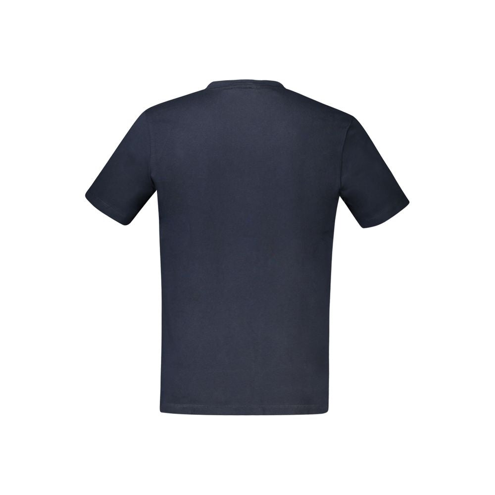 Blå bomulls-T-shirt för män