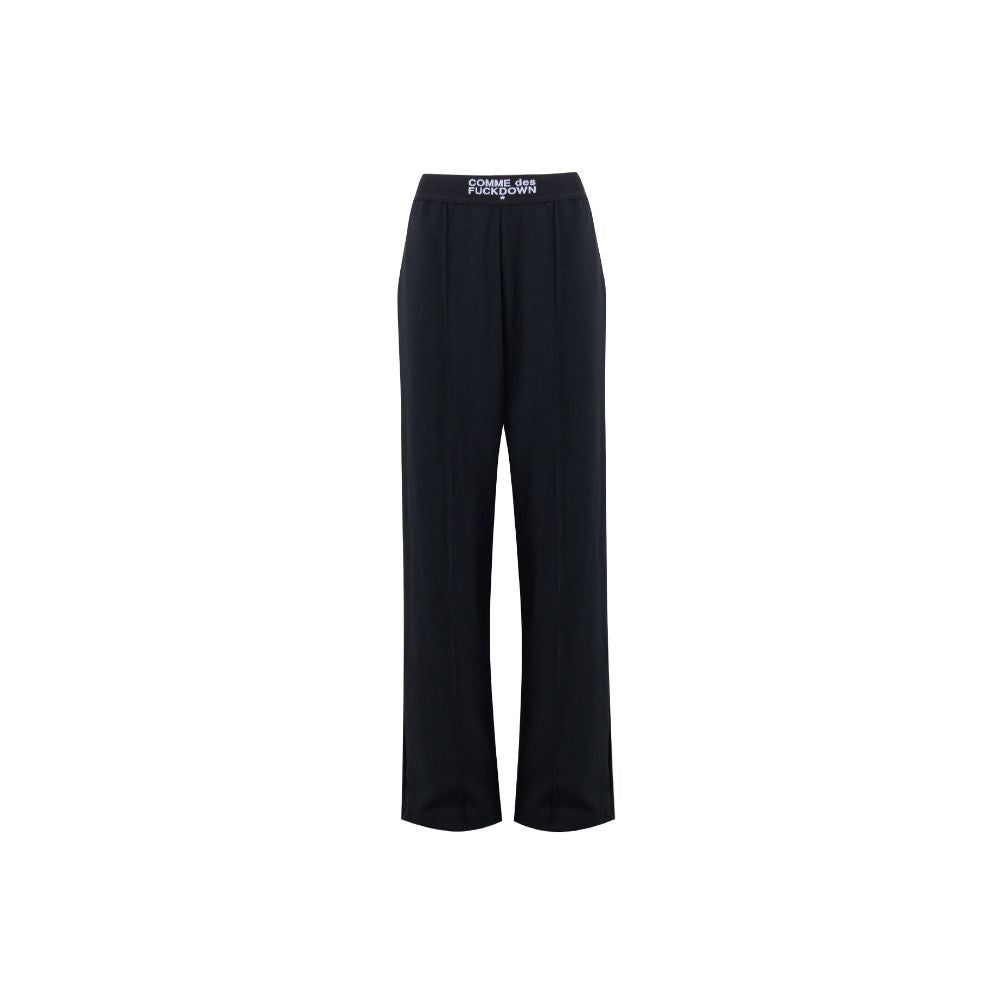 Svarta polyesterjeans och byxor