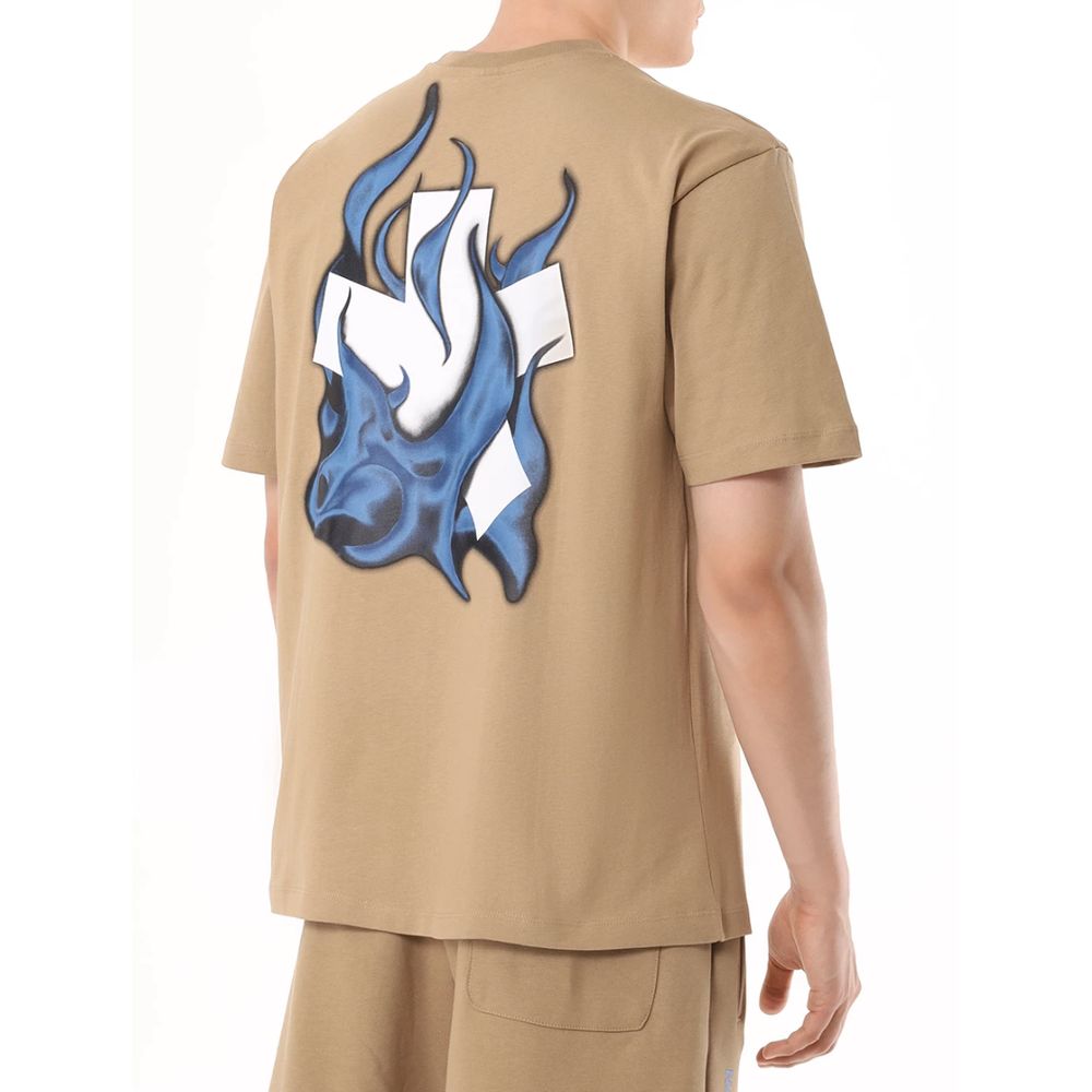 Brun bomulls-T-shirt