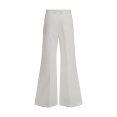 Chloé White Cotton Flared Pants