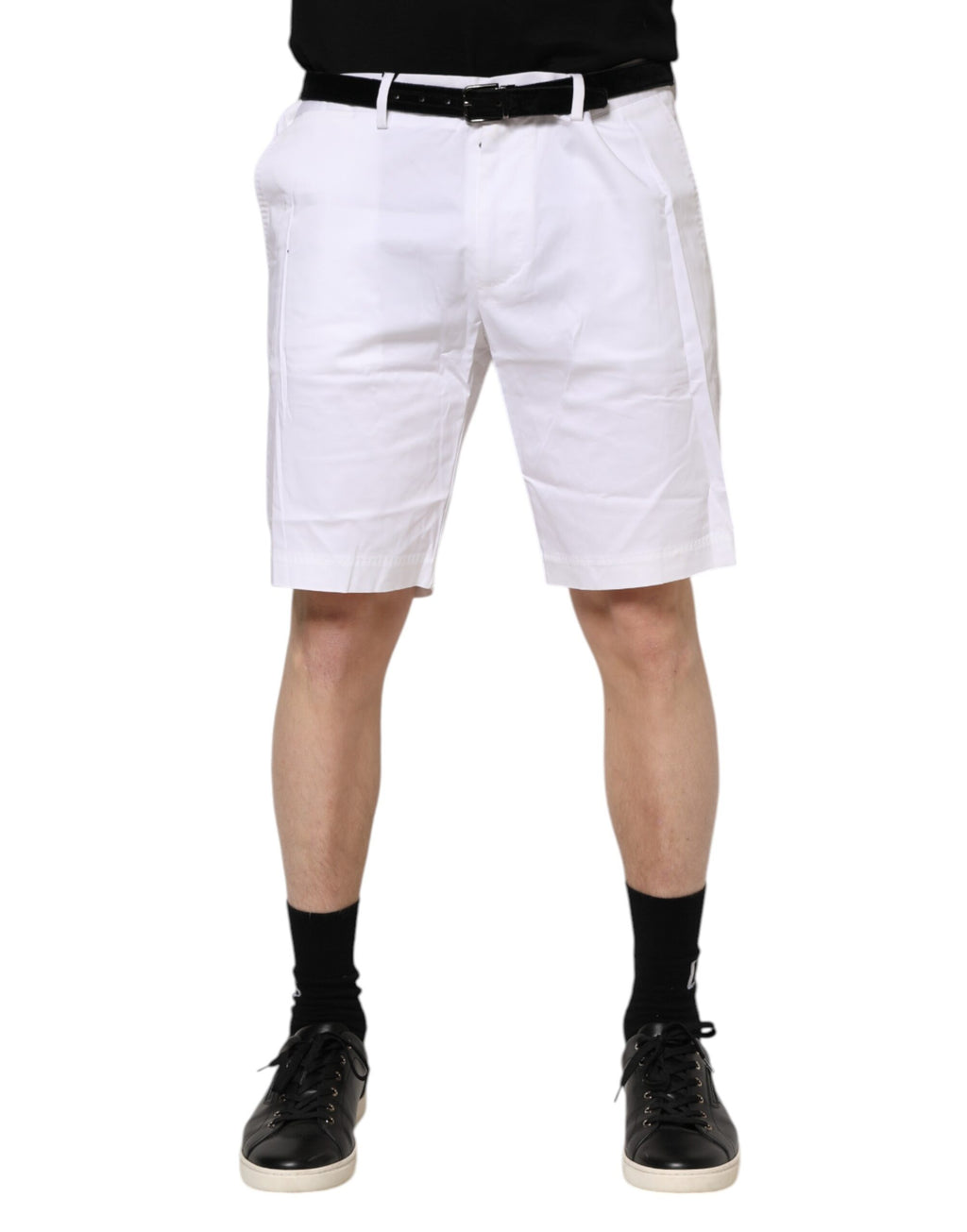 Vita chinos i bomull med stretch och casual-shorts