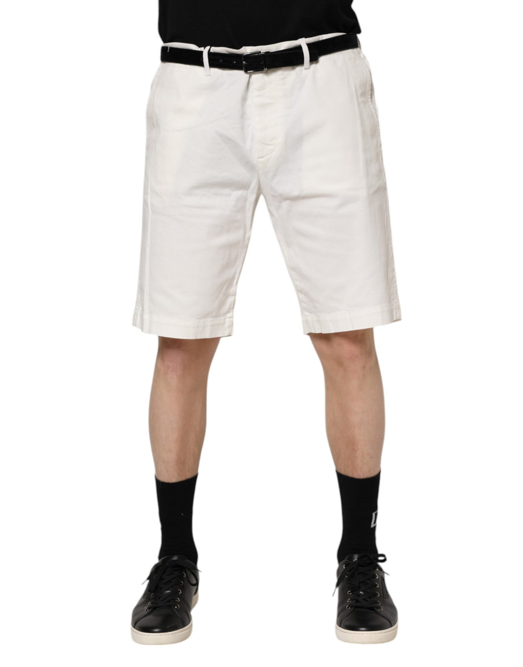 Vita chinos i bomull och stretch, herrshorts i casual-modell