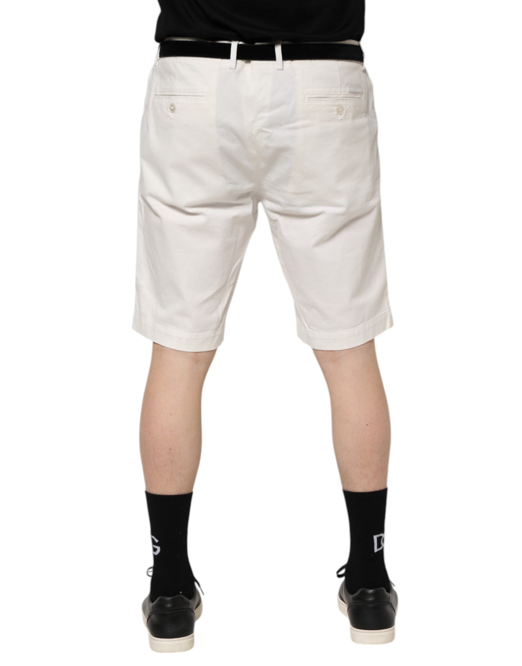 Dolce & Gabbana White Chinos Cotton Stretch Men Casual Shorts