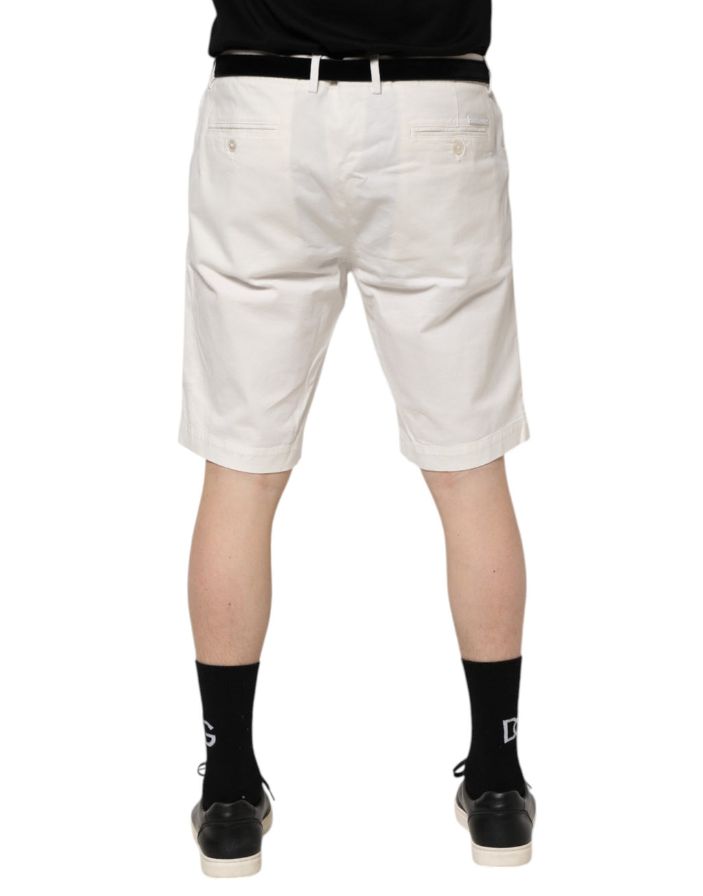 Vita chinos i bomull och stretch, herrshorts i casual-modell