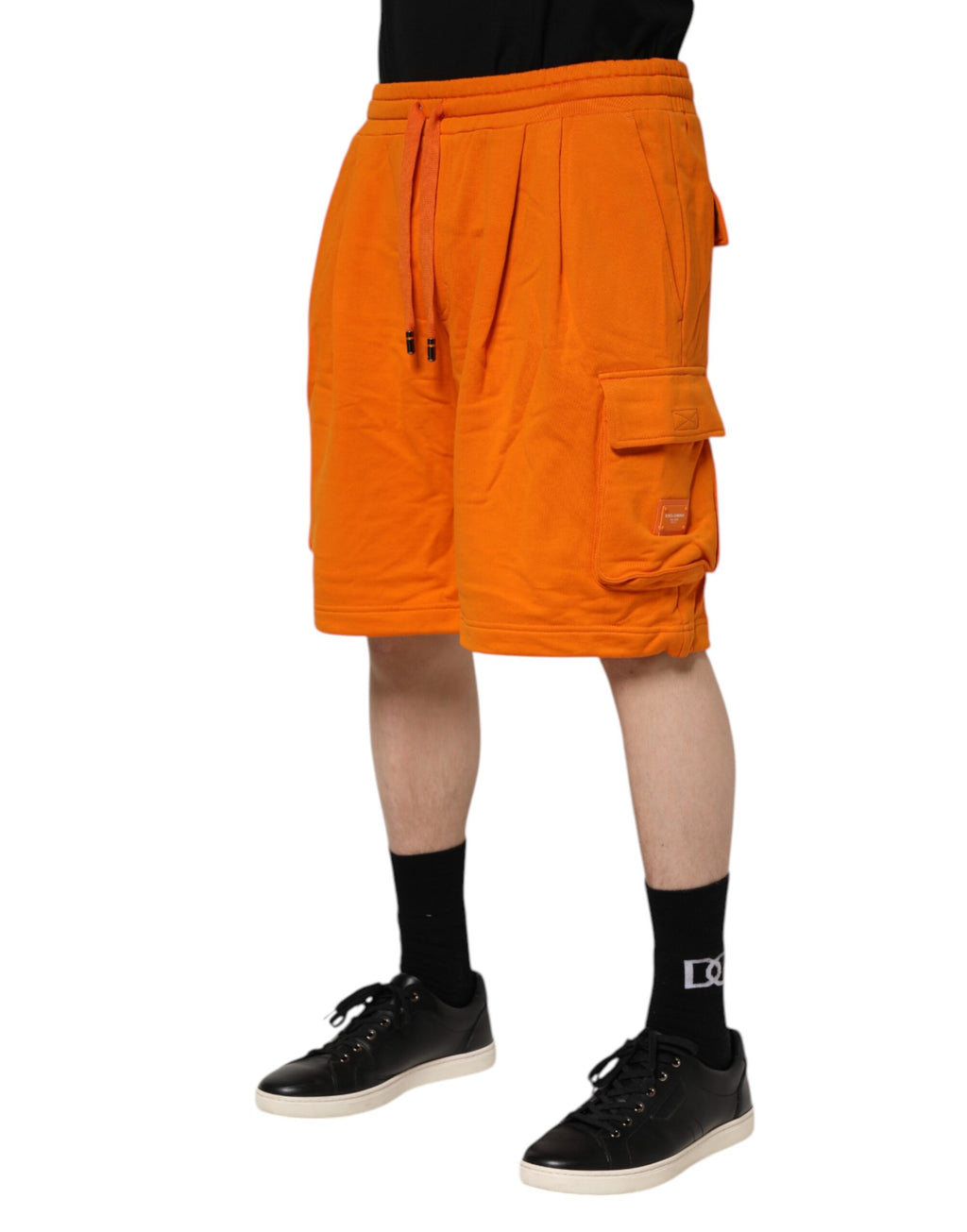 Orange bomullsbermudashorts för män
