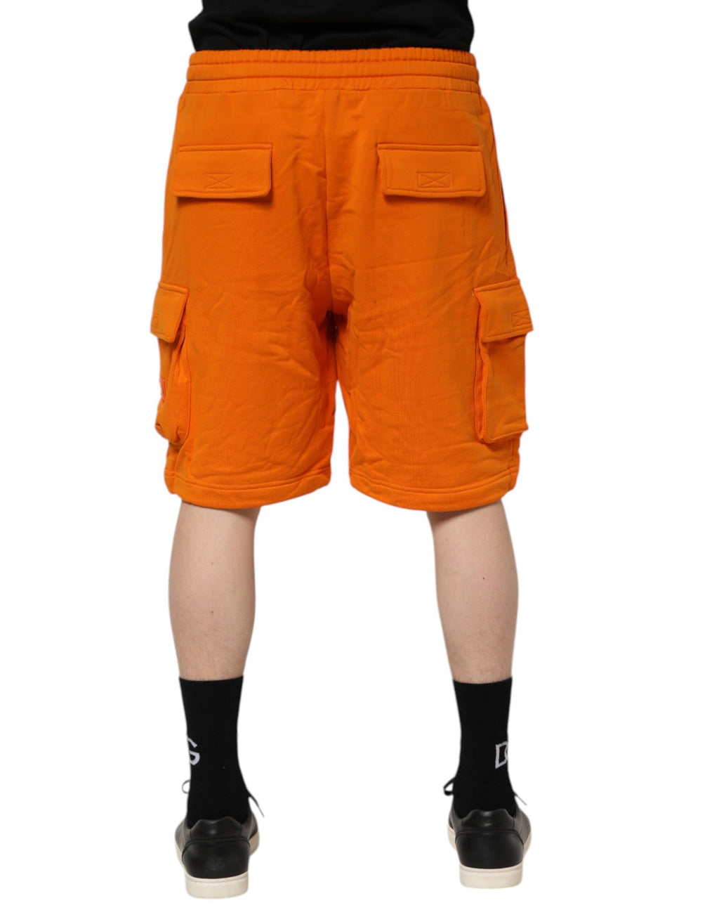 Orange bomullsbermudashorts för män