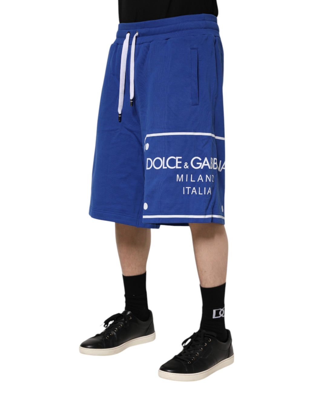 Blåa Bermuda-shorts med logotyp och bomull