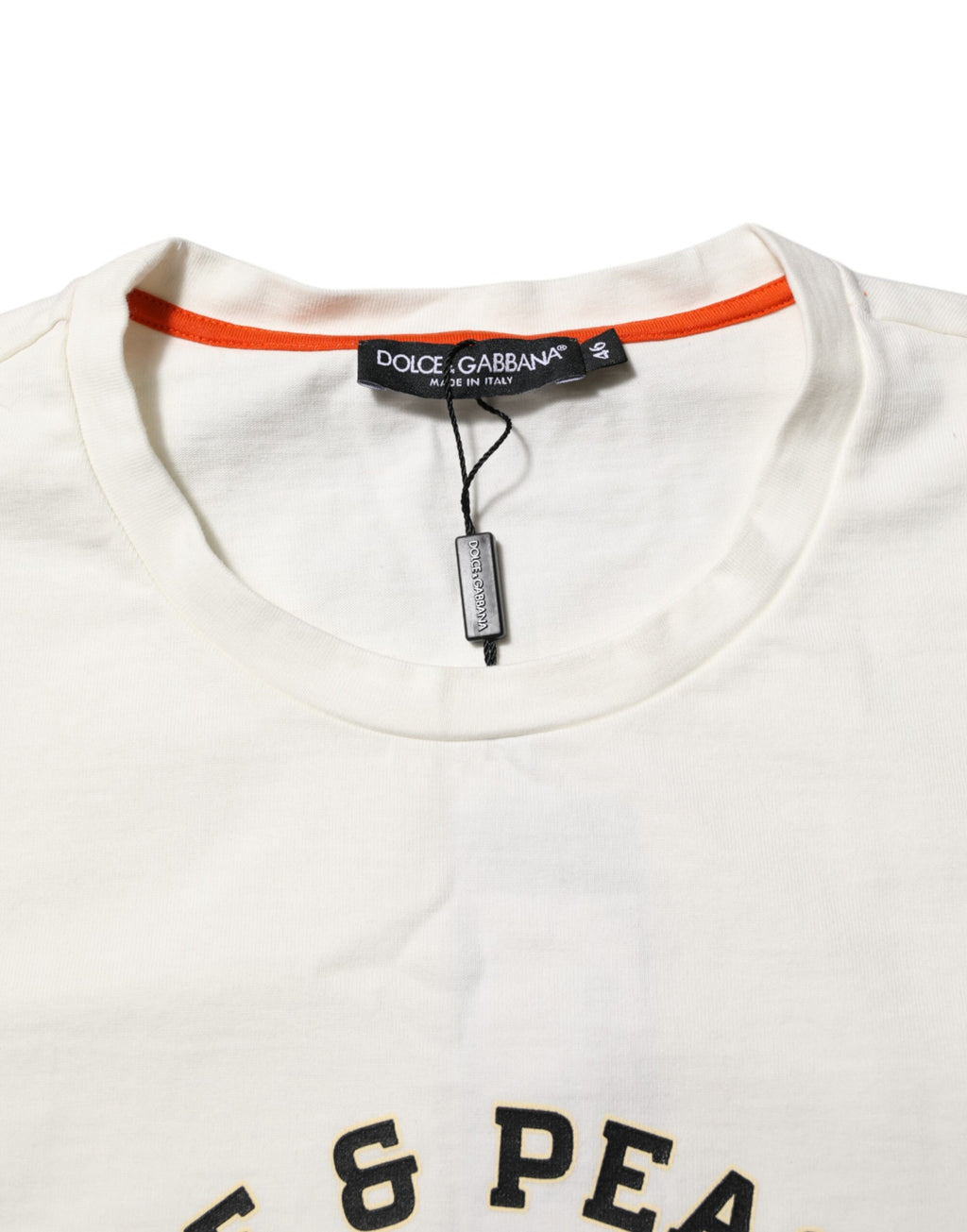 Vit Love Peace bomull herr-T-shirt med rund hals