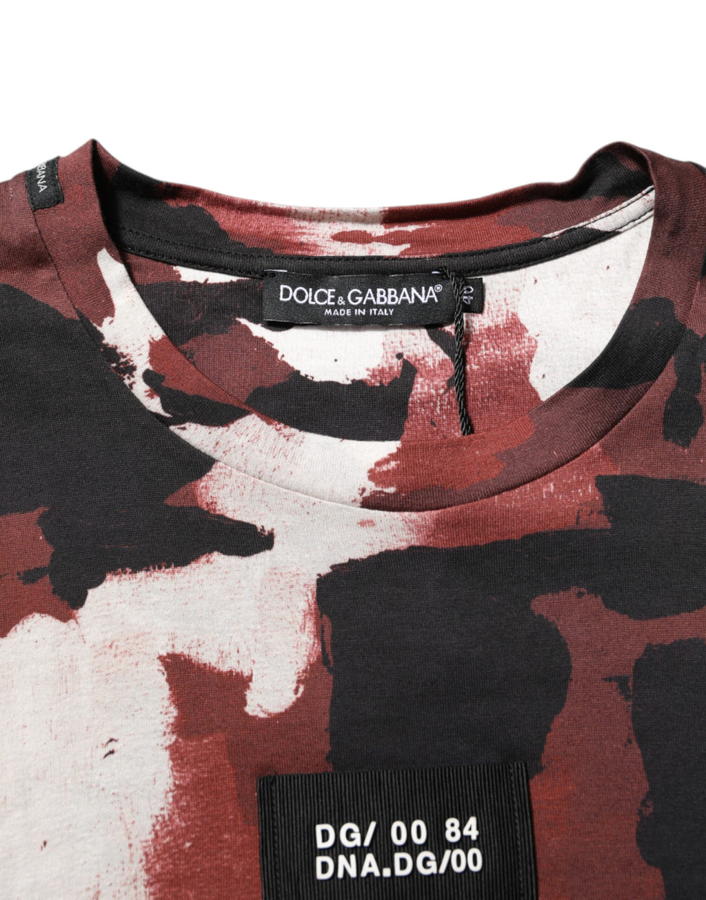 Flerfärgad kamouflage herr-t-shirt med rund hals