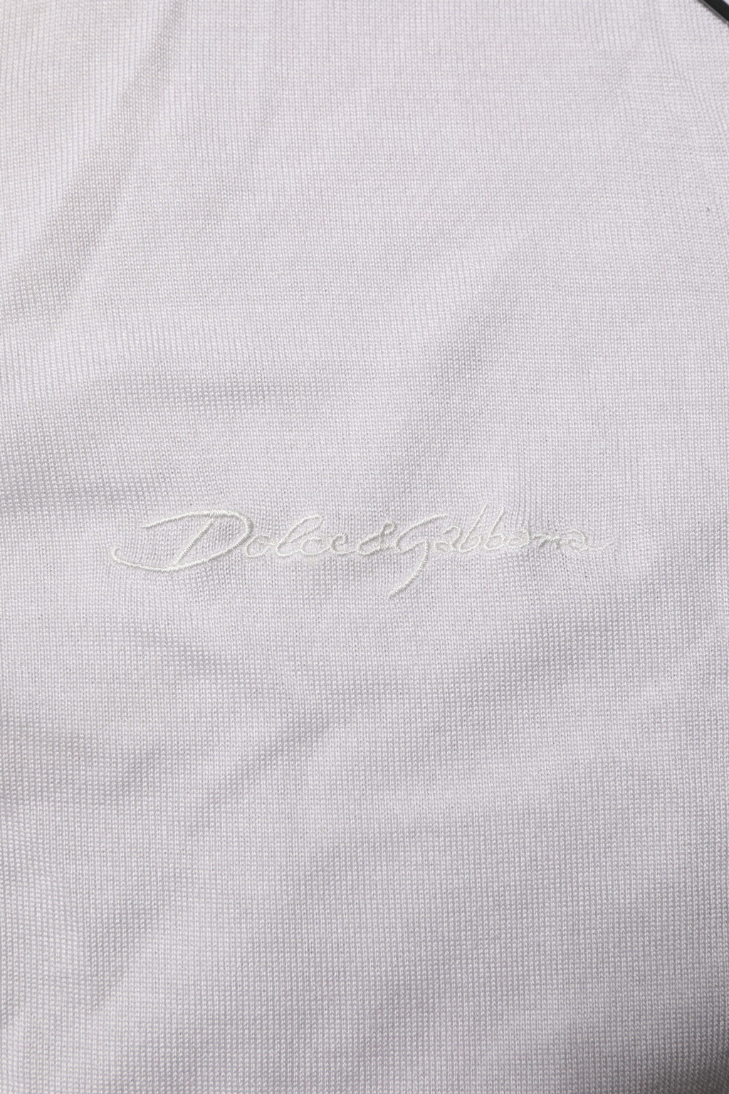 Vit siden kortärmad herr Henley T-shirt