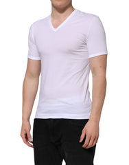 Dolce & Gabbana White Short Sleeves V-neck Underwear T-shirt