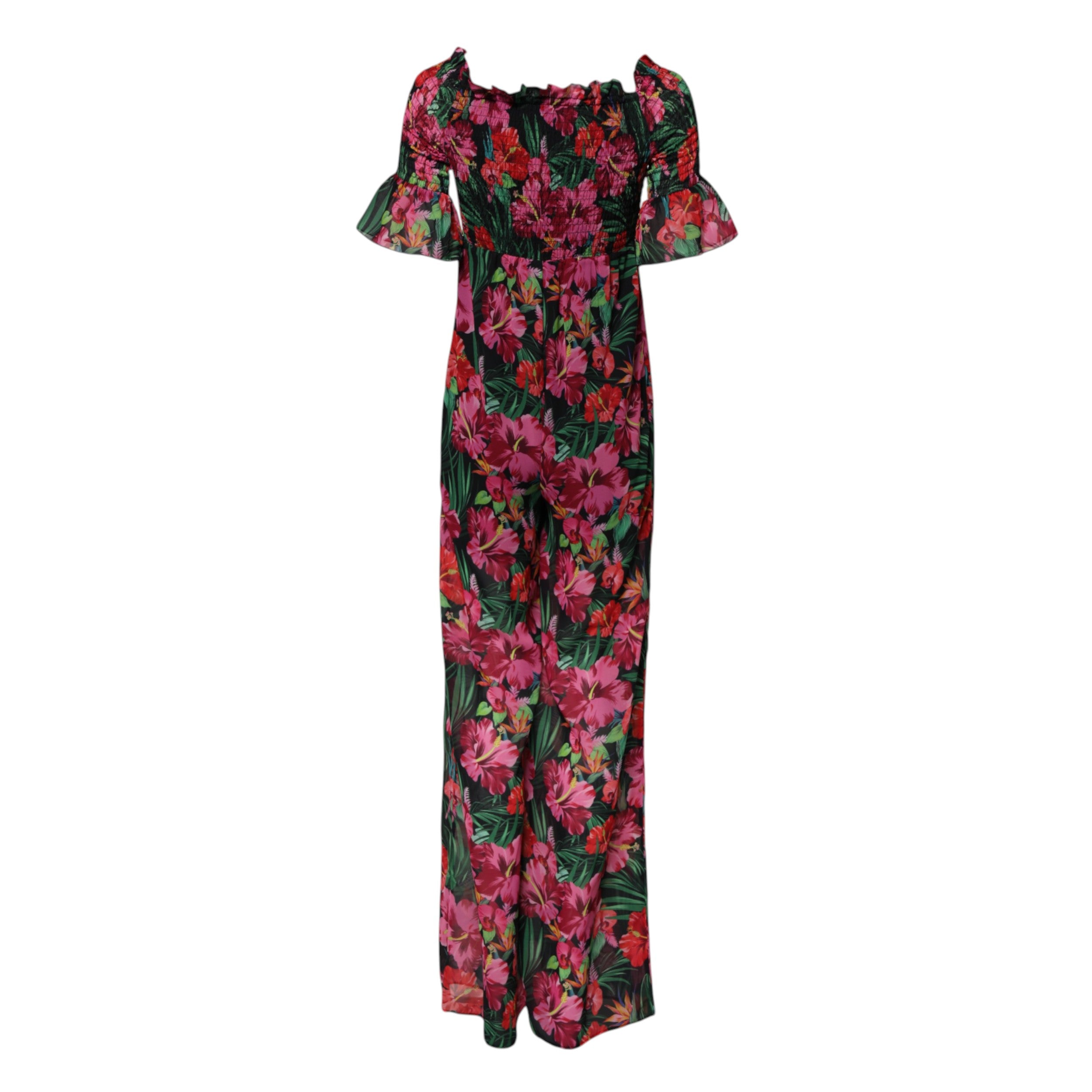 Flerfärgad blommig jumpsuitklänning