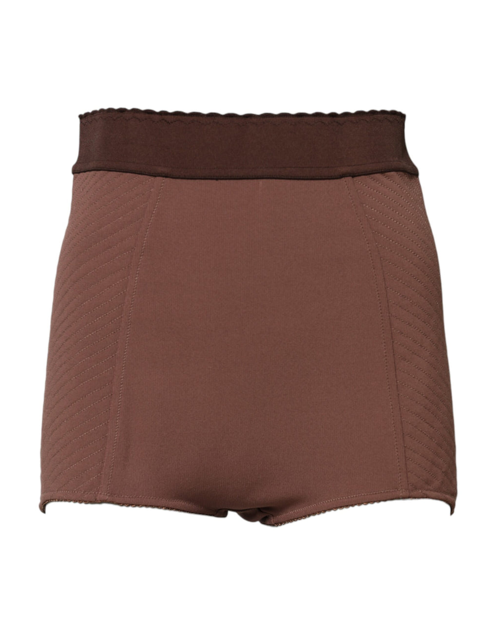 Brune viskose hotpants-shorts med høy midje