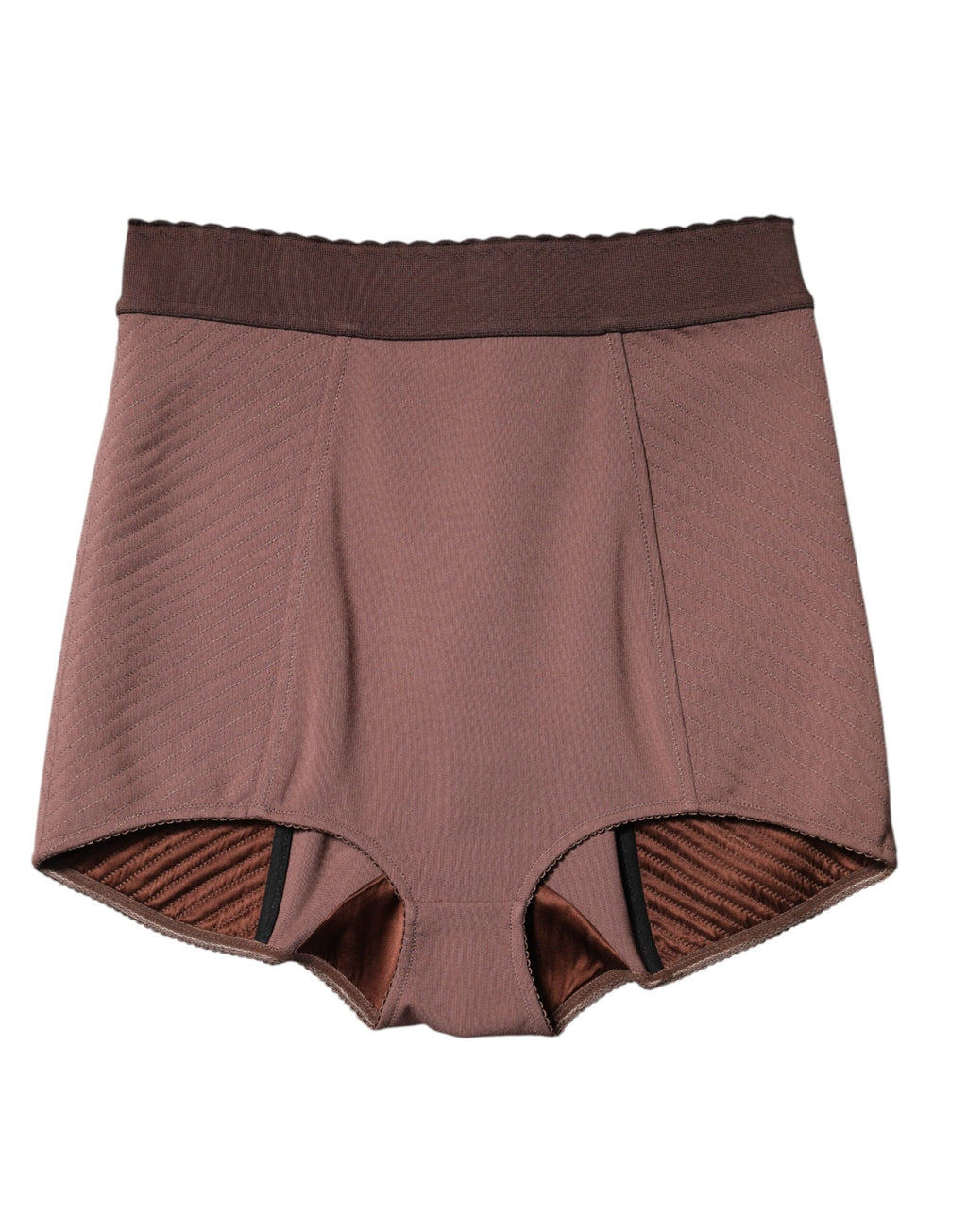 Brune viskose hotpants-shorts med høy midje