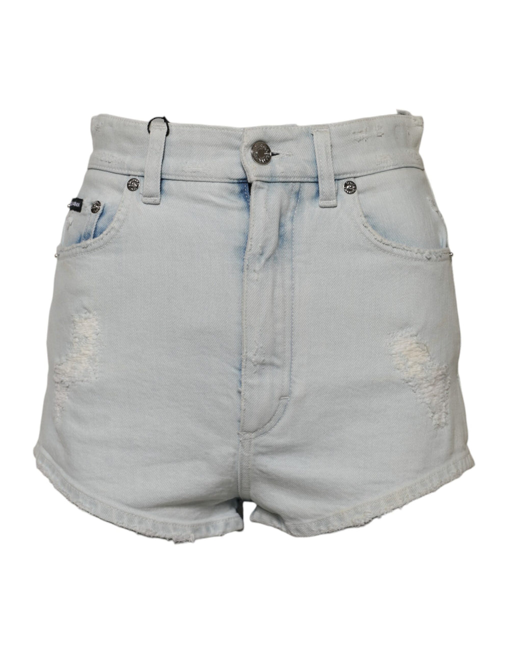 Lyseblå vasket denim bomull hotpants shorts