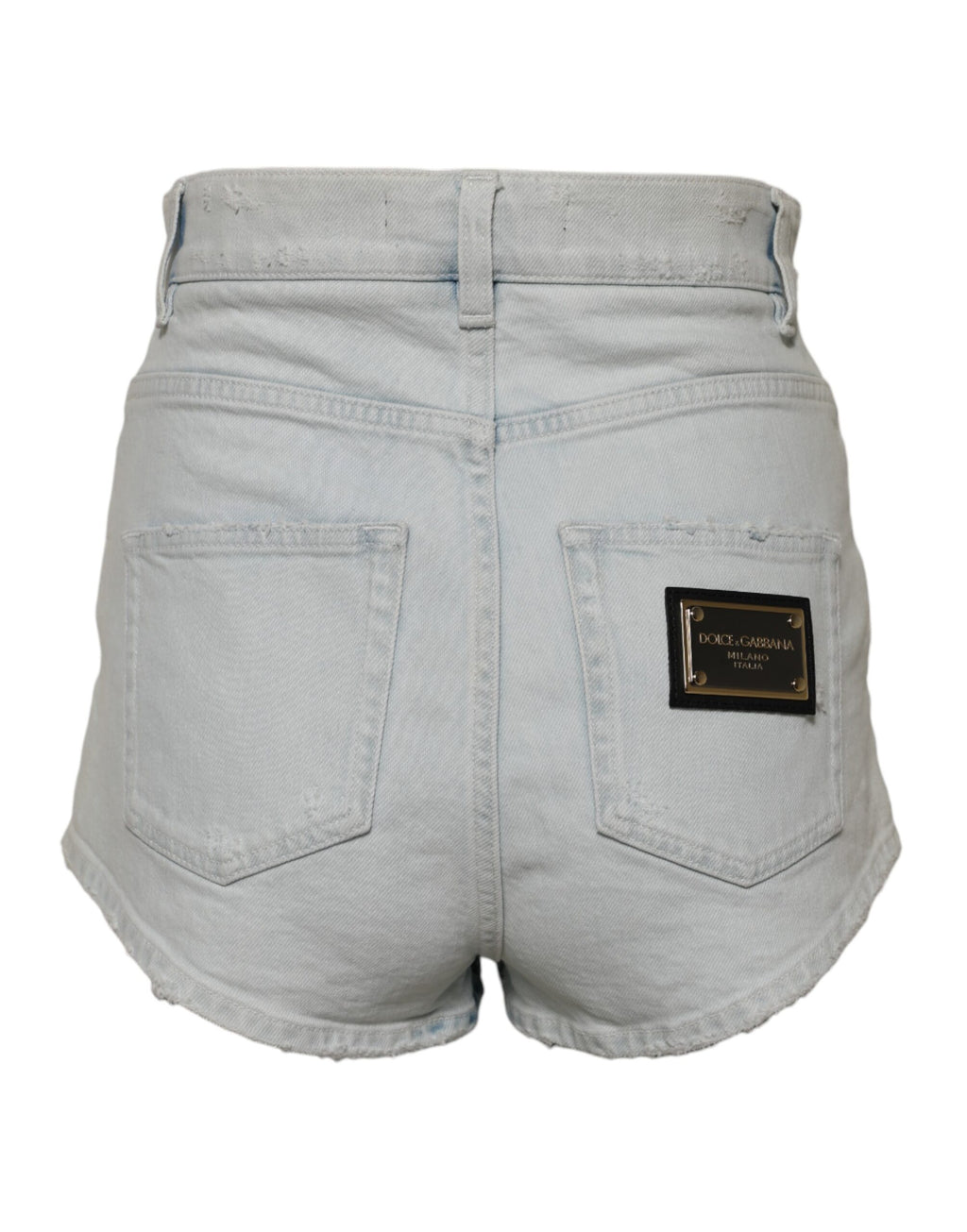 Lyseblå vasket denim bomull hotpants shorts