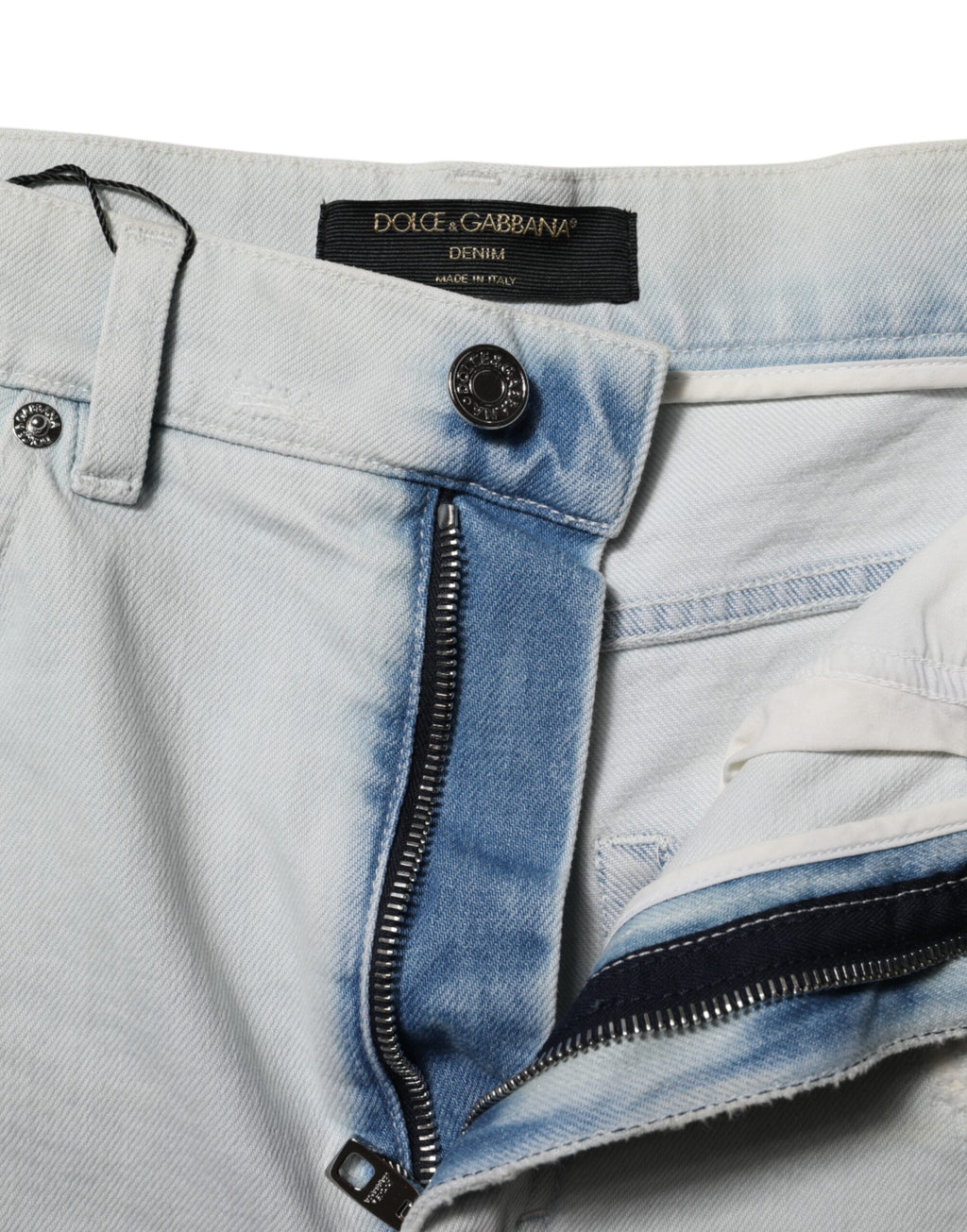 Lyseblå vasket denim bomull hotpants shorts