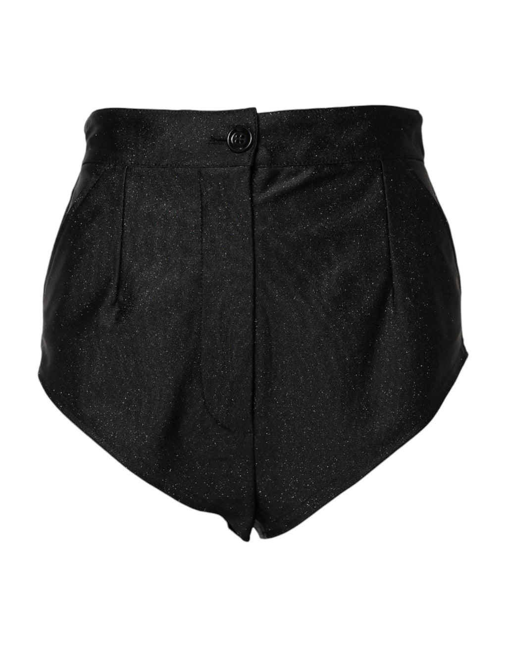 Svarte viskose hotpants-shorts med høy midje