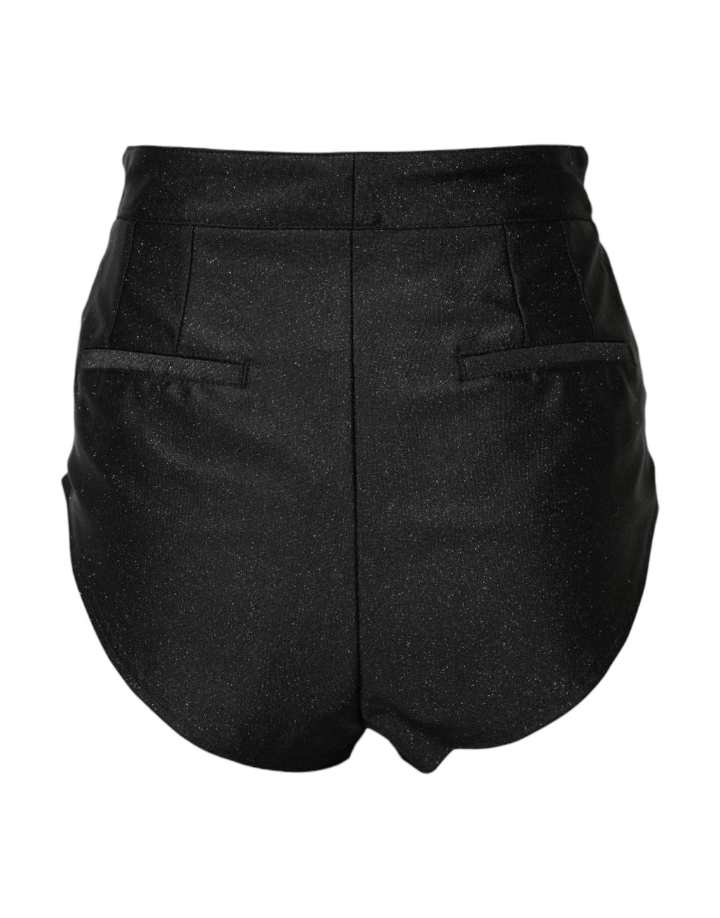 Svarte viskose hotpants-shorts med høy midje