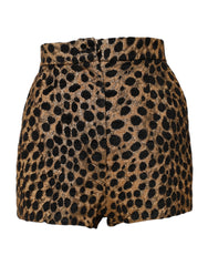 Dolce & Gabbana Brown Leopard High Waisted Hot Pants Shorts